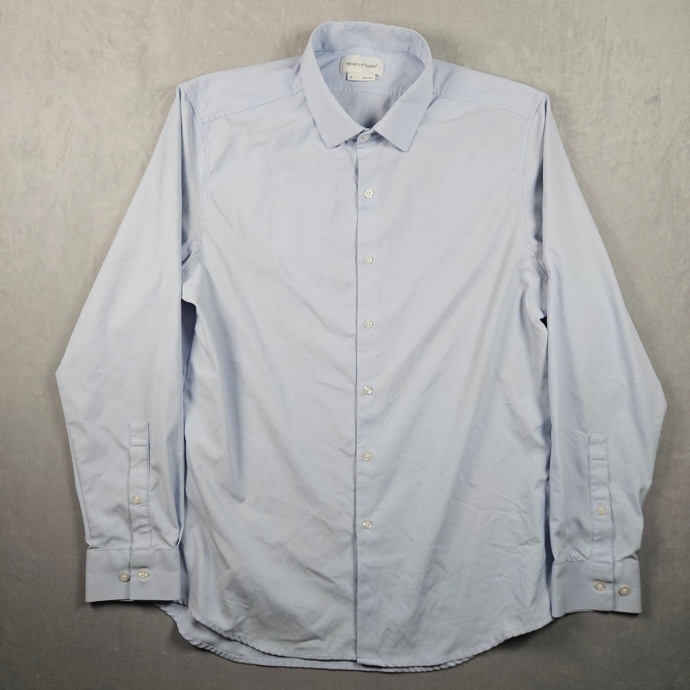Ministry of Supply Apollo Dress Shirt Mens XL Light Blue Performance Button Up